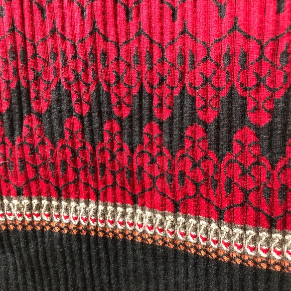 Geiger collections red wool rib knit maxi sweater skirt - Picture 4 of 8